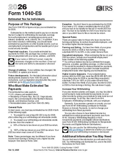Preview of 1040-ES Form