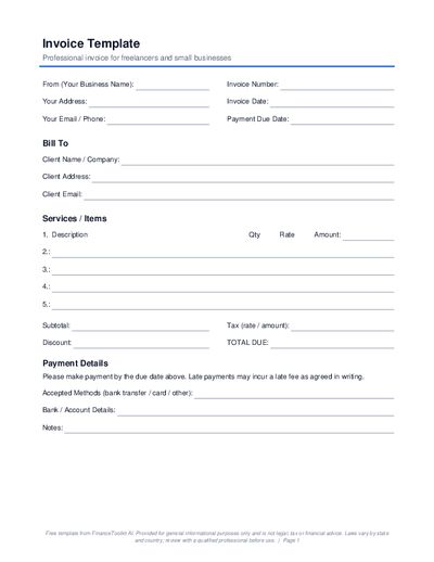 Preview of Invoice Template