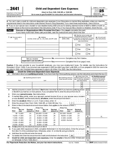 Preview of IRS Form 2441