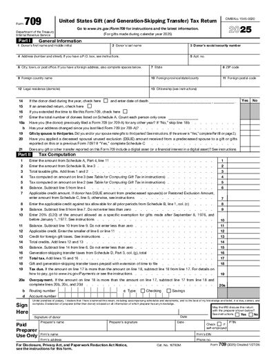Preview of IRS Form 709