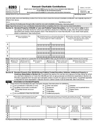 Preview of IRS Form 8283