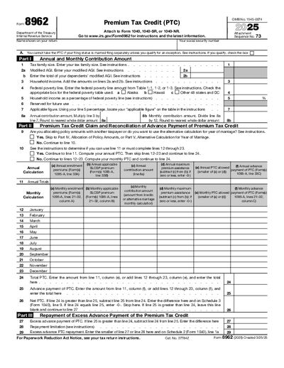 Preview of IRS Form 8962
