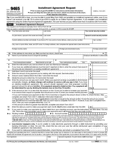 Preview of IRS Form 9465