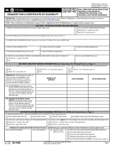 Preview of VA Form 26-1880