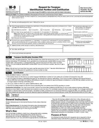 Preview of W-9 Form